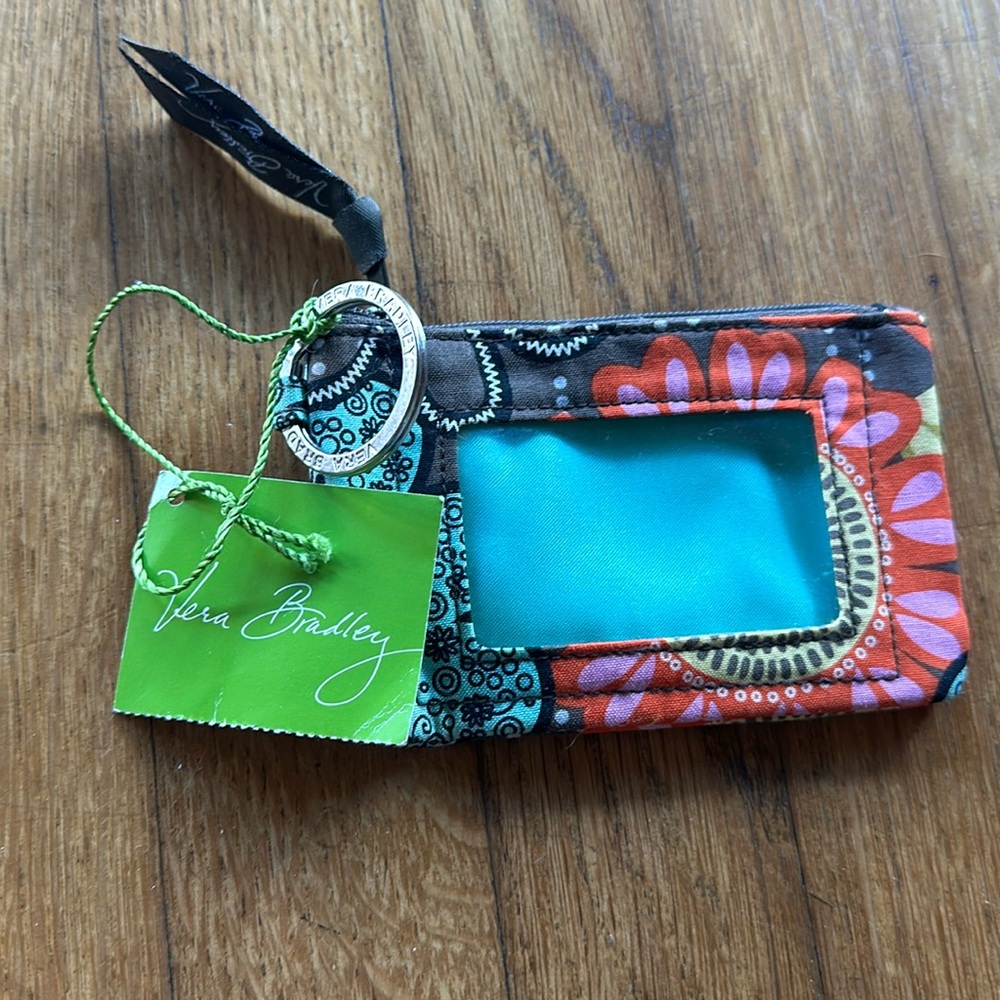 NWT. Vera Bradley Zip ID Case. Print: Flower Shower